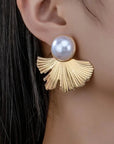 Gold Vintage Ginkgo Earrings