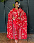 Salamasina Cape Dress - Tropical Blaze