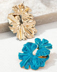 Vibrant Metal Enamel Tropical Earrings
