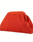 Knit Wavy Orange Pattern Clutch Bag