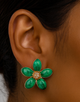 Flower Enamel Earrings