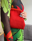 Knit Wavy Orange Pattern Clutch Bag