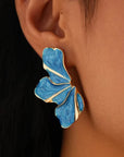 Ocean Blue Flower Earrings