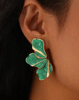 Green Flower Earrings