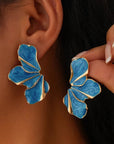 Ocean Blue Flower Earrings