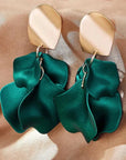 Green Leaf Acrylic Earrings