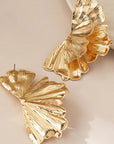 Gold Statement Flower Earrings