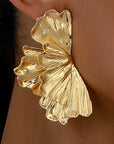 Gold Statement Flower Earrings