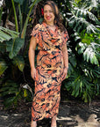 Tiani Dress - Brown Hibiscus