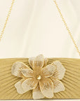 Gold Evening Clutch with Flower