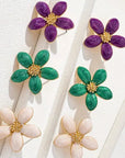 Flower Enamel Earrings