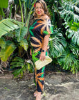 Tiani Dress - Green Coconut Palms