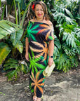 Tiani Dress - Green Coconut Palms