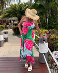 Malena Maxi Dress - Glow Green Tropical