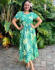 Pearl Baby-Doll Dress - Lime Tropical