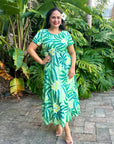 Pearl Baby-Doll Dress - Lime Tropical