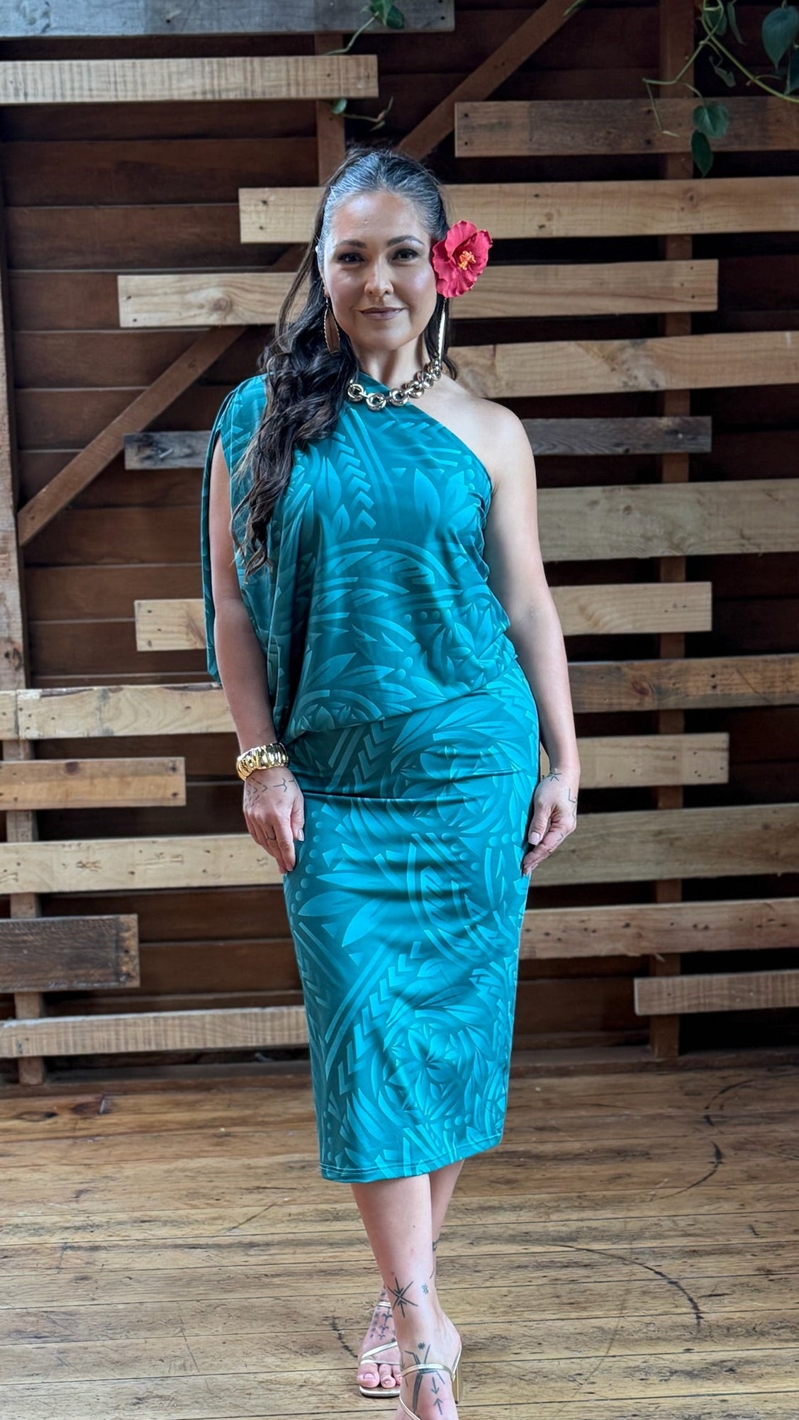 Alexis Dress - Teal Tides