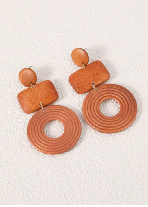 Drop Wood Earrings