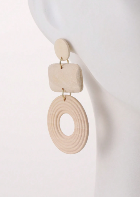 Drop Wood Earrings
