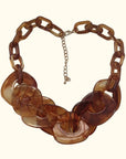 Chunky Acrylic Chain Necklace - Brown