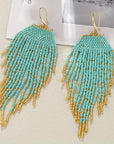Turquoise Bead Tassel Earrings