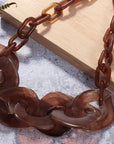 Chunky Acrylic Chain Necklace - Brown