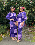 Purple pacific print womens two piece